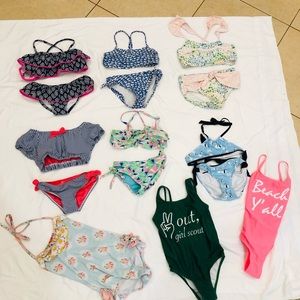 Lot of 9 swimsuits - girls size 6 assorted nice brands